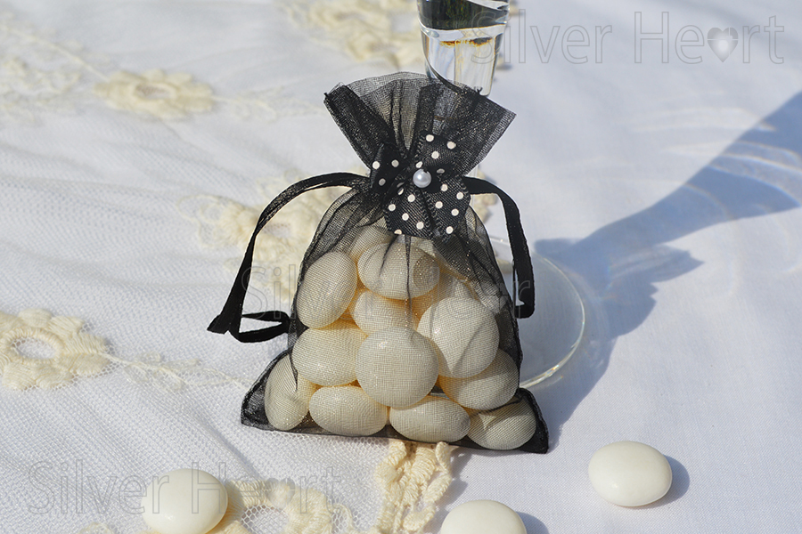 Organza shimmer pouch wedding favour, 7.5x10cm, in a variety of colours. 