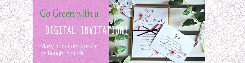 Slider with image of Cherry Blossom invite which can be purchased as a digital card